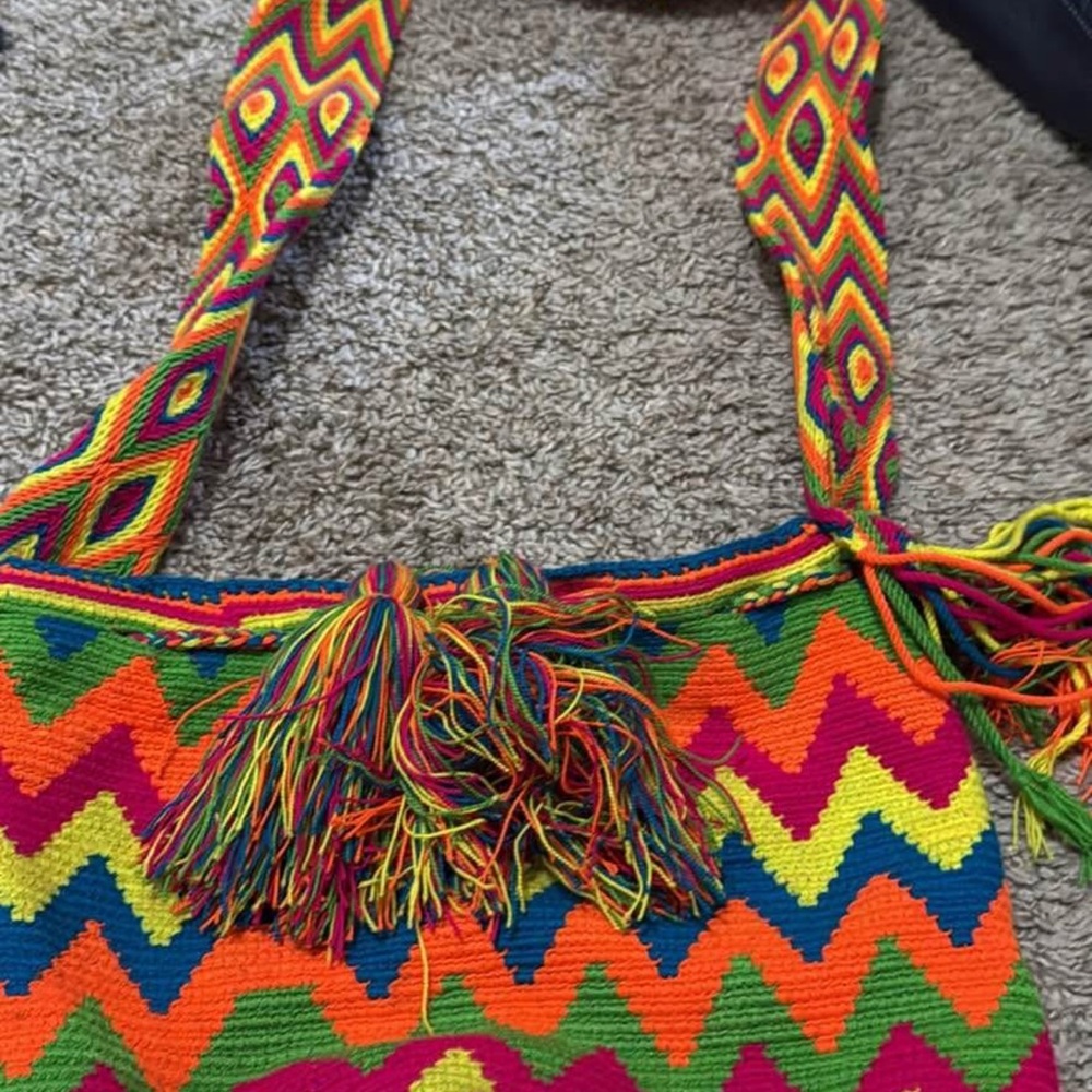 Wayuu Tribe Multicolor Zigzag Shoulder Bag